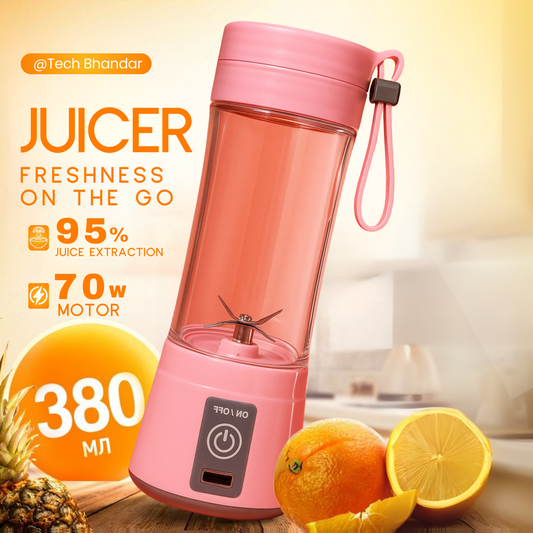Portable USB Rechargeable Juicer – 6 Blades | 70W Power | LED Indicator