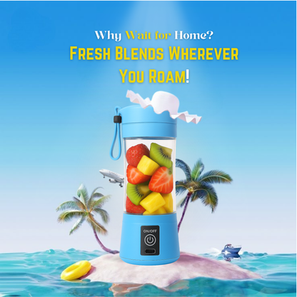 Portable USB Rechargeable Juicer – 6 Blades | 70W Power | LED Indicator